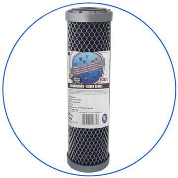 Compact Activated Carbon Filter 10'' Silver Series FCCBL-S Aqua Filter - 1