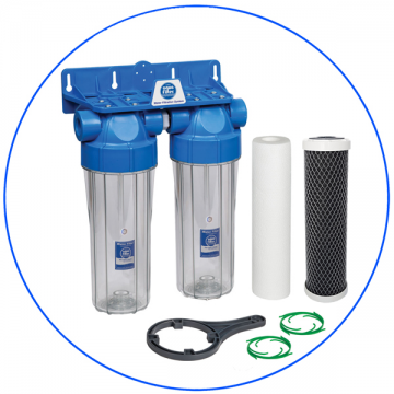 Undercounter Filter 10″ Double High Pressure Home Solution Eco Aqua Filter - 1