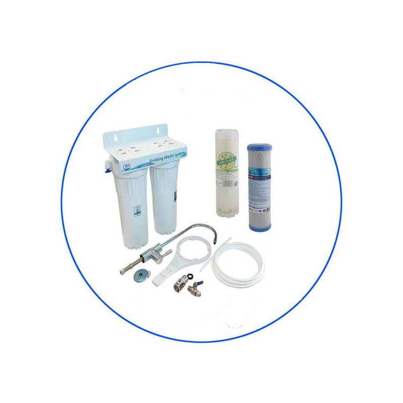 APDUC 14 SCALE 2-Stage System, with 10" FCPRA filters from Aqua Filter and APVOC 0.5 µm from Aqua Pure Aqua Pure - 1