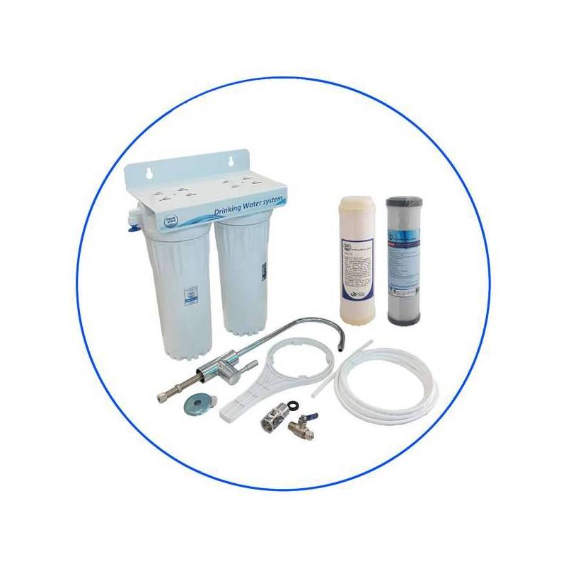 APDUC 14 UFPREMIUM 2-Stage System, with 10" APUF 0.01 µm and APCYD 1 µm filters from Aqua Pure Aqua Pure - 1