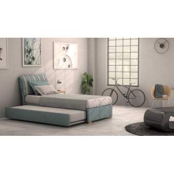 Single bed with Core Smart Base and Cure Headboard for mattress 90X200cm with removable fabric Dunlopillo - 1