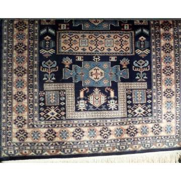 Handmade all-wool carpet DELUXE Pakistani 125X194 size 34709 blue - 1