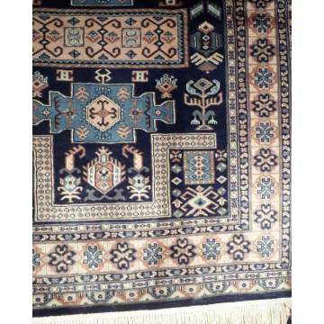 Handmade all-wool carpet DELUXE Pakistani 125X194 size 34709 blue - 2