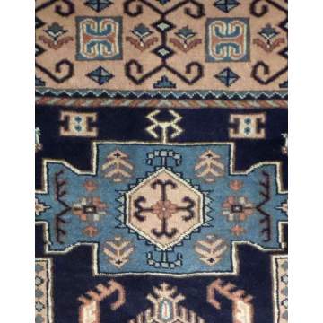 Handmade all-wool carpet DELUXE Pakistani 125X194 size 34709 blue - 3