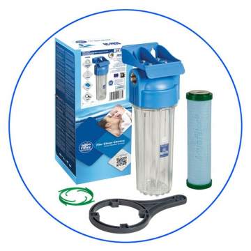 Central Supply Filter Case 10" with FCPS5-BL-AB 10 µm filter, with Full Antimicrobial Action Aqua Filter - 1