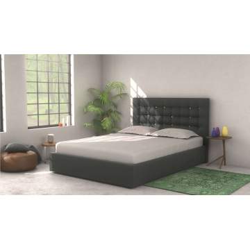 Semi-double bed with CORE SUPREME base and CHARLIE headboard for mattress 110X200cm with removable fabric Dunlopillo - 1