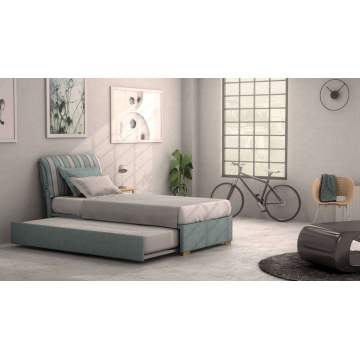Semi-double bed with Core Smart Base and Cure Headboard for 110X200cm mattress with removable fabric Dunlopillo - 1