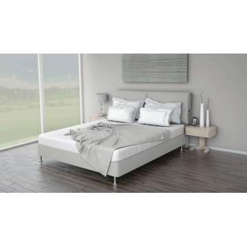 Double bed with Core Standard Base and Double Cure Headboard for mattress 150X200 with removable fabric Dunlopillo - 1
