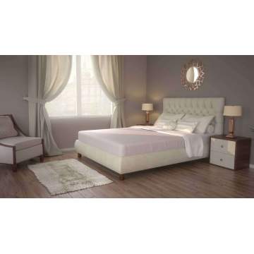 Single bed with Core Plus base and Jasmine headboard for mattress 100X200 with removable fabric Dunlopillo - 1