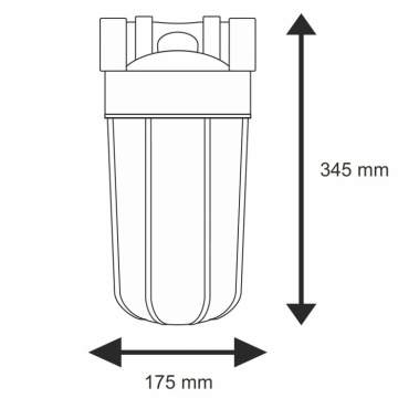 Aqua Filter's Big Blue 10''' BBCST10 filter system with 1'' flow cross-section Aqua Filter - 8