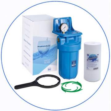 Aqua Filter's Big Blue 10''' BBPS10 filter system with 1'' flow cross-section. Aqua Filter - 1