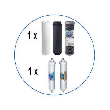 12-Month Eco Replacement Set of 6-Stage Reverse Osmosis Filters by Aqua Filter Aqua Filter - 1