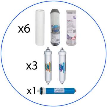 Aqua Filter 6-Stage Reverse Osmosis Filter Replacement Set (10″) with 3-Year Warranty Aqua Filter - 1