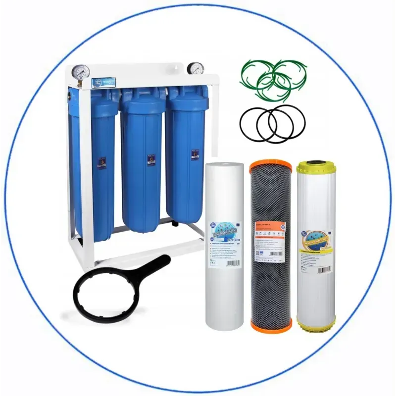 Σύστημα Φίλτρου Big Blue 20'' BBPSCSTCBLP20 της Aqua Filter με Διατομή Παροχής 1''