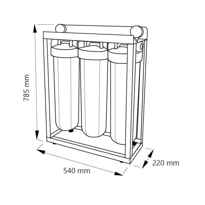 Σύστημα Φίλτρου Big Blue 20'' BBF317 της Aqua Filter με Διατομή Παροχής 1''