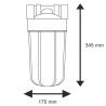 Σύστημα Φίλτρου Big Blue 10'' BBF115 της Aqua Filter με Διατομή Παροχής 1''