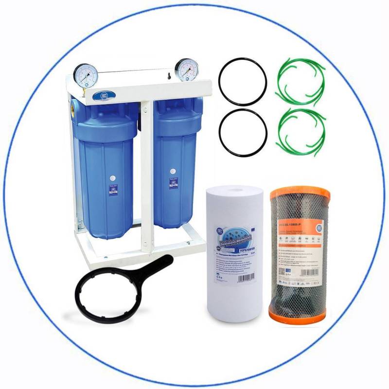 Σύστημα Φίλτρου Big Blue 10'' BBF219 της Aqua Filter με Διατομή Παροχής 1''