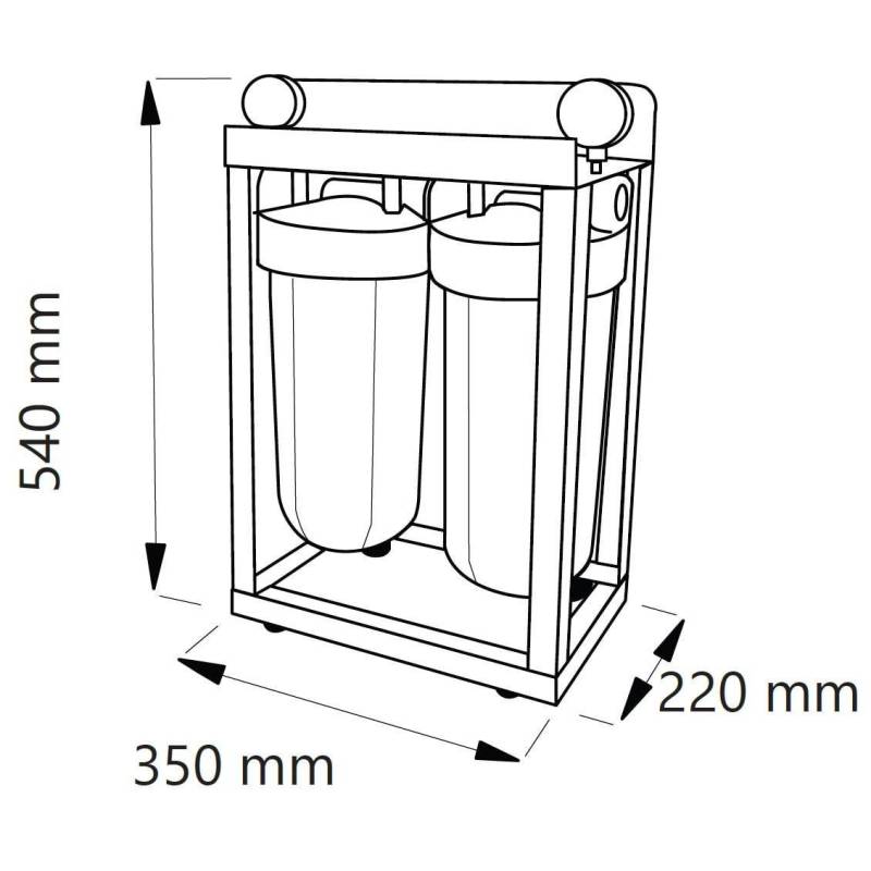 Σύστημα Φίλτρου Big Blue 10'' BBF220 της Aqua Filter με Διατομή Παροχής 1''
